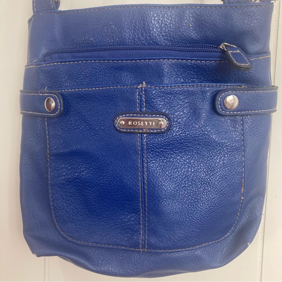 Rossetti Faux Leather Cobalt Blue Crossbody Adjustable Strap y2k / 00s Purse - Picture 4 of 4